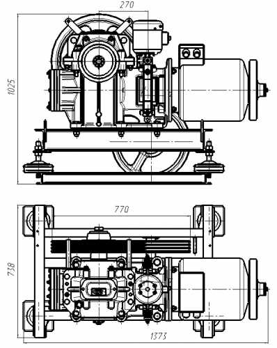 Лебідка П-400 кг права шків 525(3х10,5)